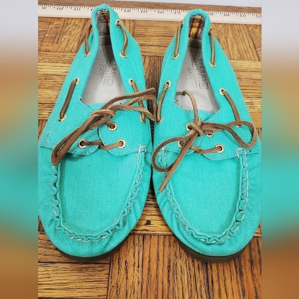 Sperry x J. Crew Top-siders Flats Loafers Teal Green Womens Size 9M